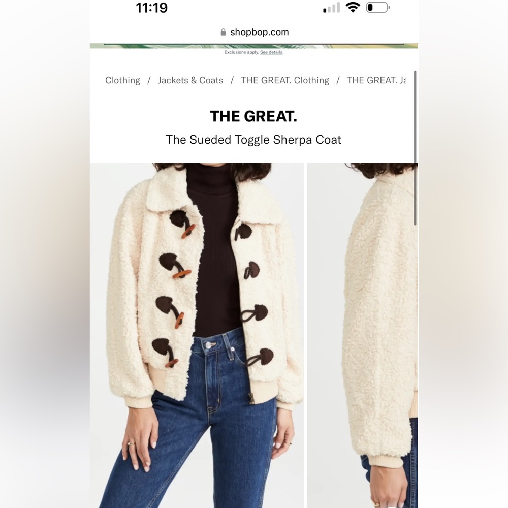 NWT The Great Toggle Sherpa Coat